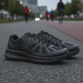 Microfibre Black Endurance Trainers for Comfort & Safety