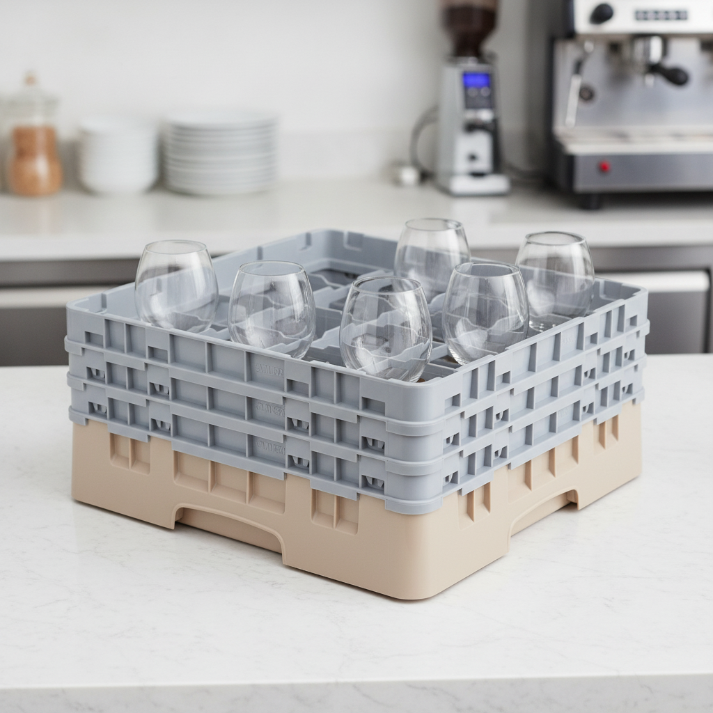 Polypropylene Beige Dishwasher Rack for Glassware (Pack of 16)