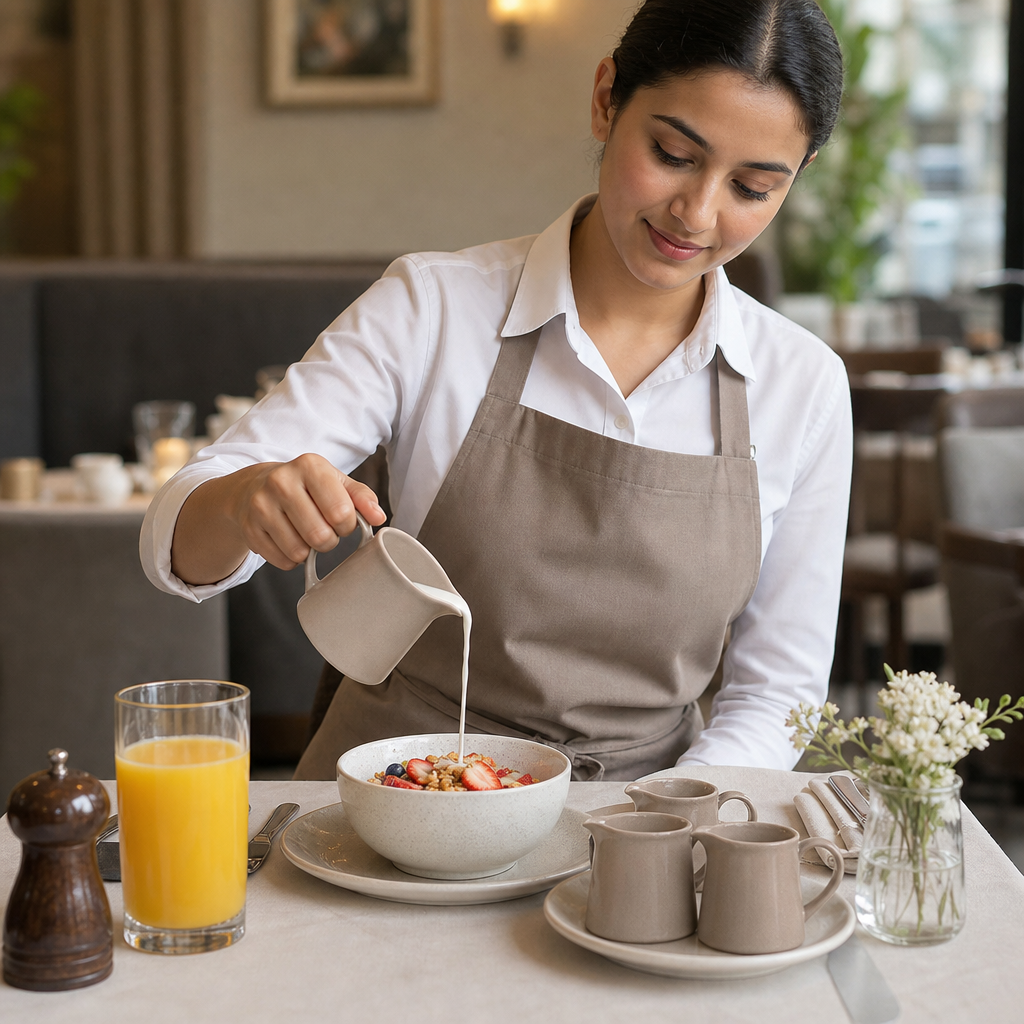 Porcelain Jug in Smoke Grey 60ml for Breakfast Service (Pack of 4)