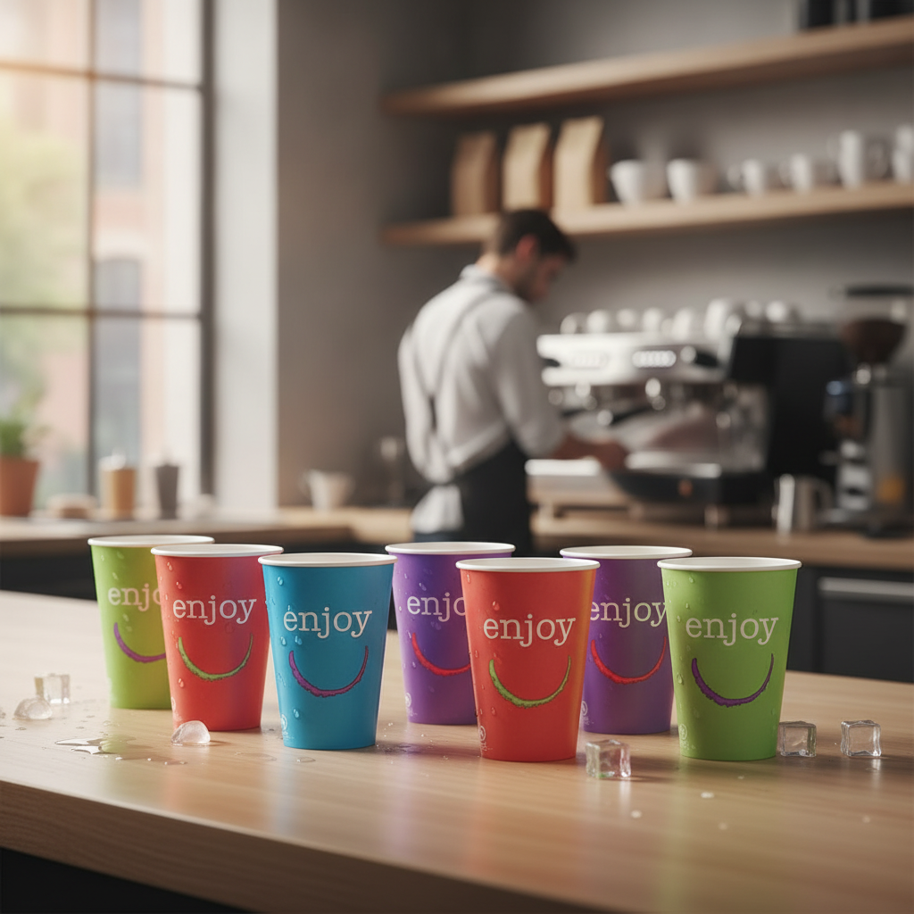 Paper Cold Cups 455ml with Bubble Emboss Design for Cafés & Events (Pack of 1000)