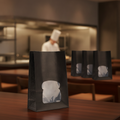 Recyclable Paper Sandwich Bags with Window Black for Takeaway (Pack of 250)