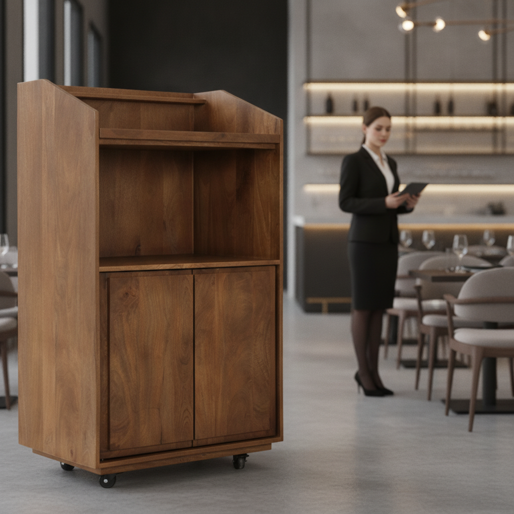 Mango Wood Host Stand 1230mm for Restaurants & Hotels