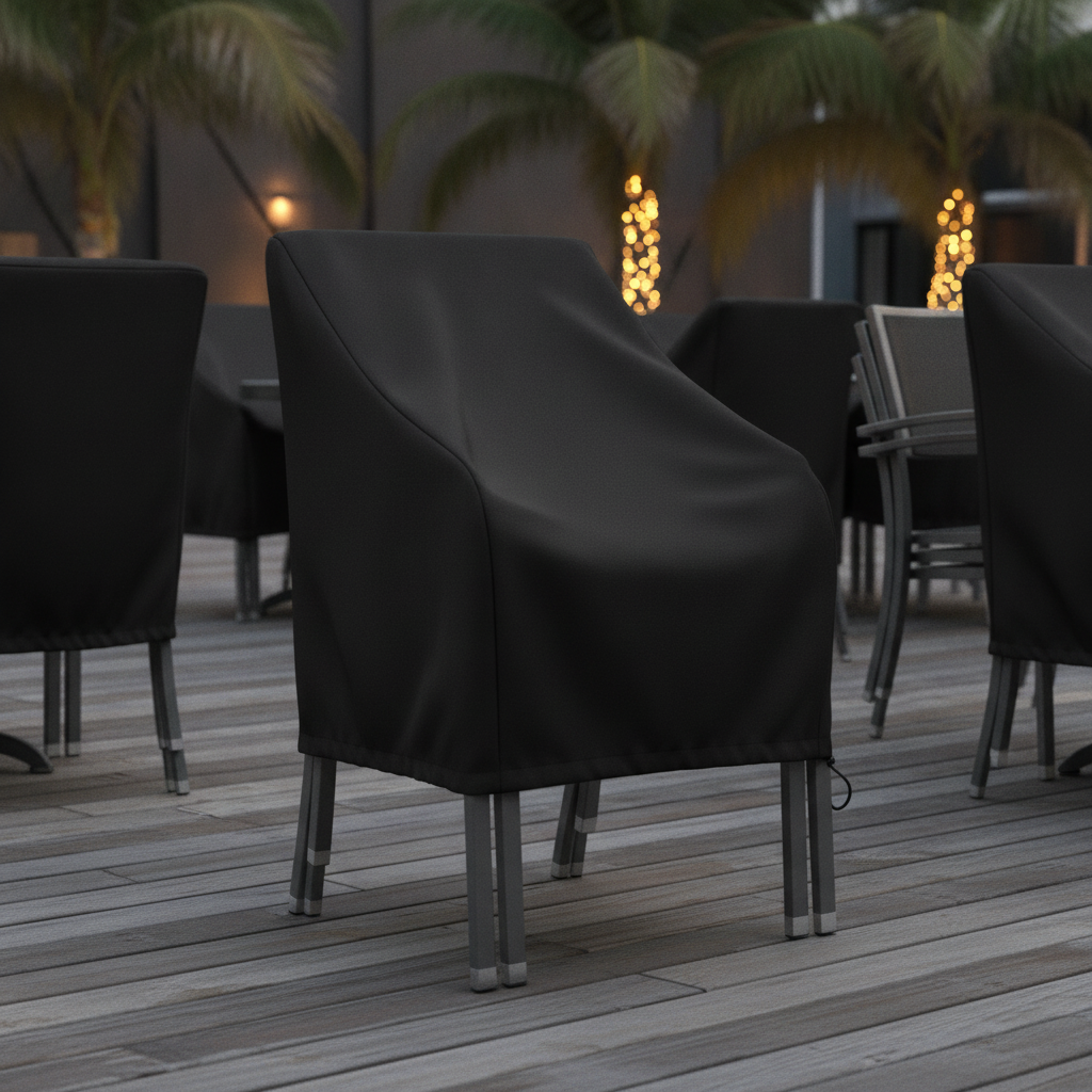 Heavy-Duty Polyester Outdoor Chair Cover 700mm for Restaurants & Cafés