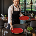 Coupe Plates 324mm Red Ceramic for Dining (Pack of 6)