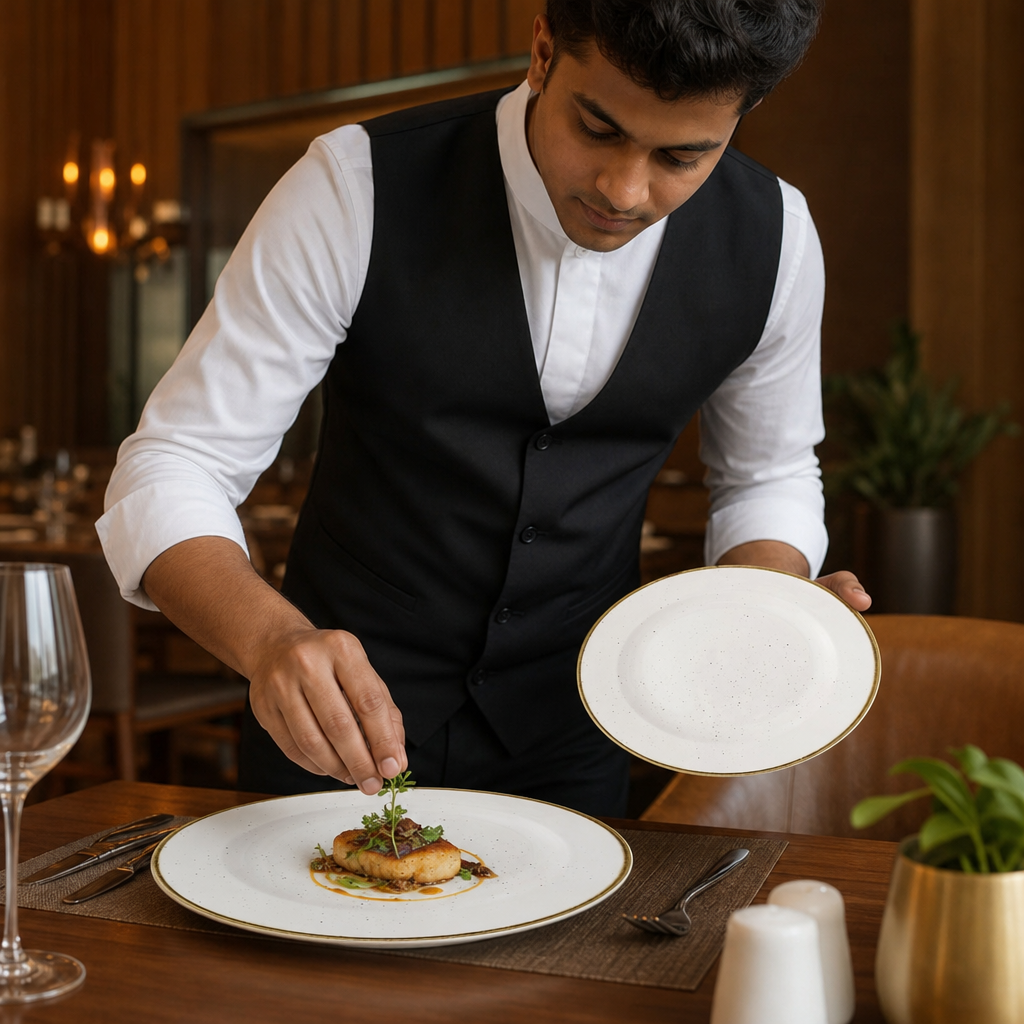 Plates 276mm White Vitrified Ceramic for Restaurants (Pack of 12)