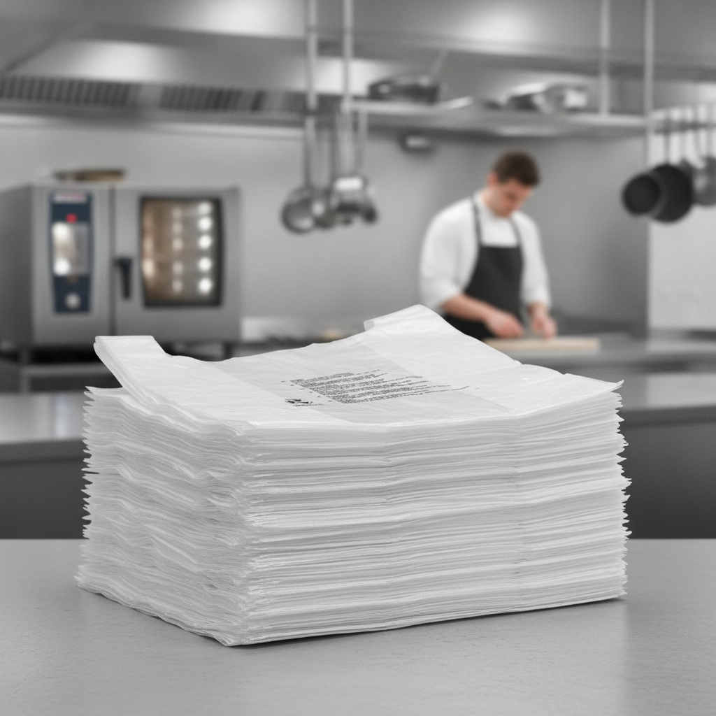 HDPE Large White Carrier Bags for Takeaway Use (Pack of 1000)