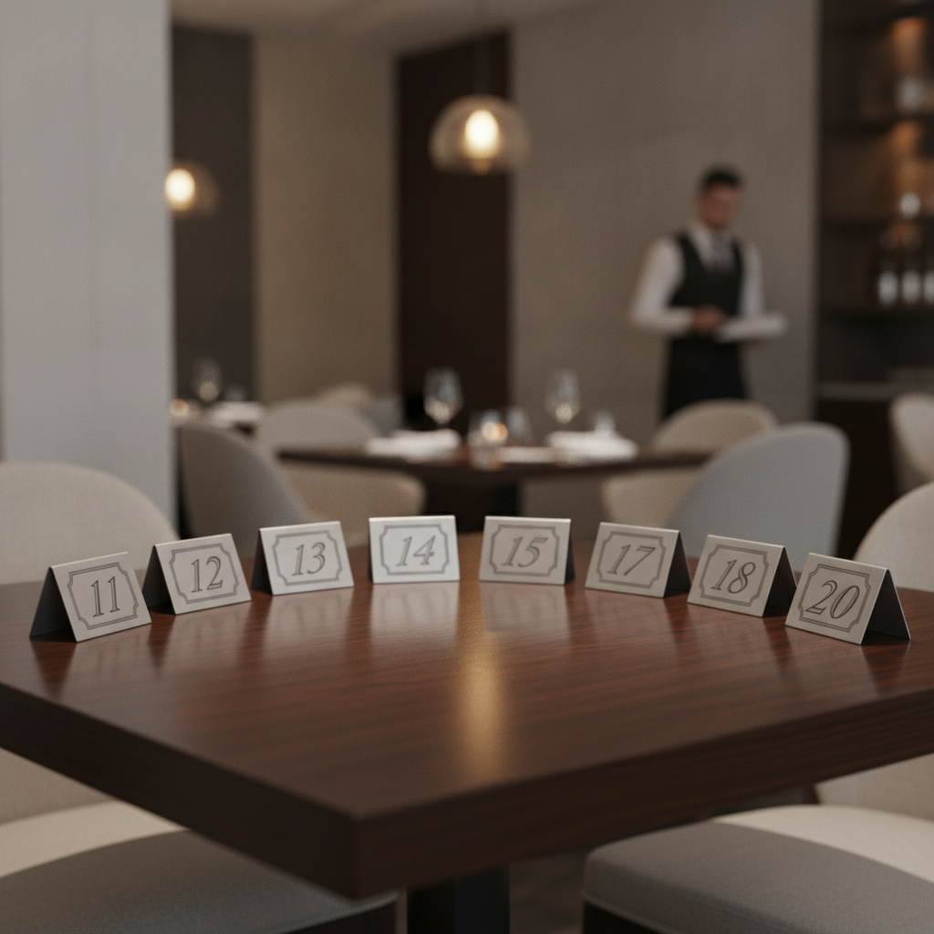 Stainless Steel Table Numbers 11-20 34x50mm for Efficient Table Management