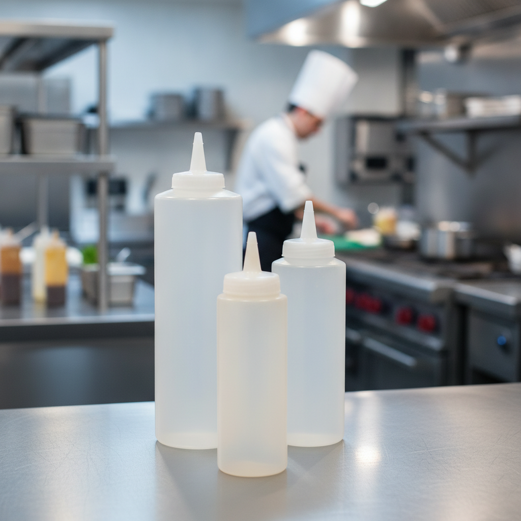 Clear Plastic Squeeze Sauce Bottle 12oz for Food Service