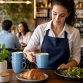 Mugs 340ml Blue Stoneware for Cafés & Restaurants (Pack of 6)