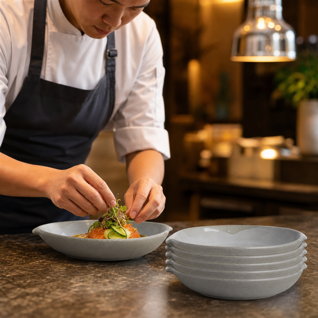 Dishes 180mm Vitrified Stoneware for Unique Table Settings (Pack of 24)