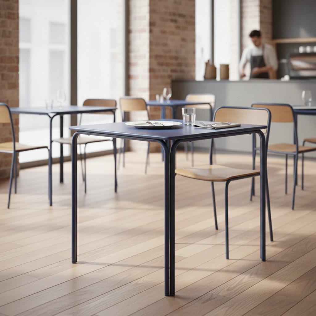 Steel Square Table 700x700mm for Restaurants & Cafés