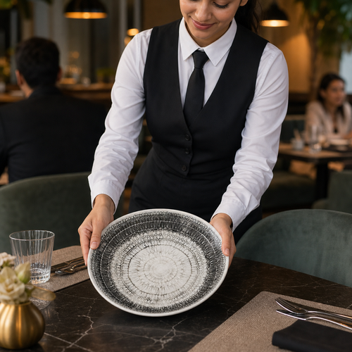 Alumina Coupe Bowls 216mm Vitrified Ceramic for Dining Tables (Pack of 12)