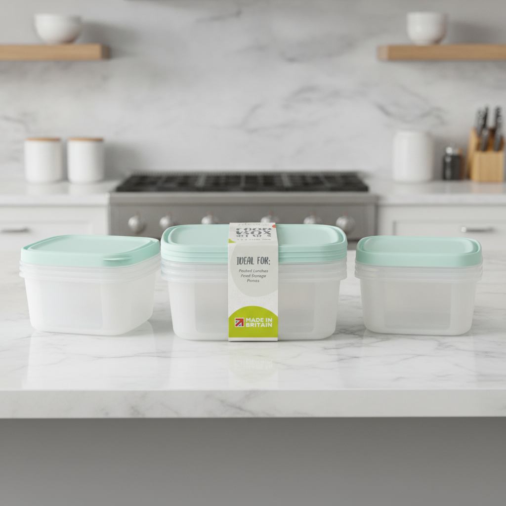 Plastic Food Container 2L for Lunch and Food Storage (Pack of 3)