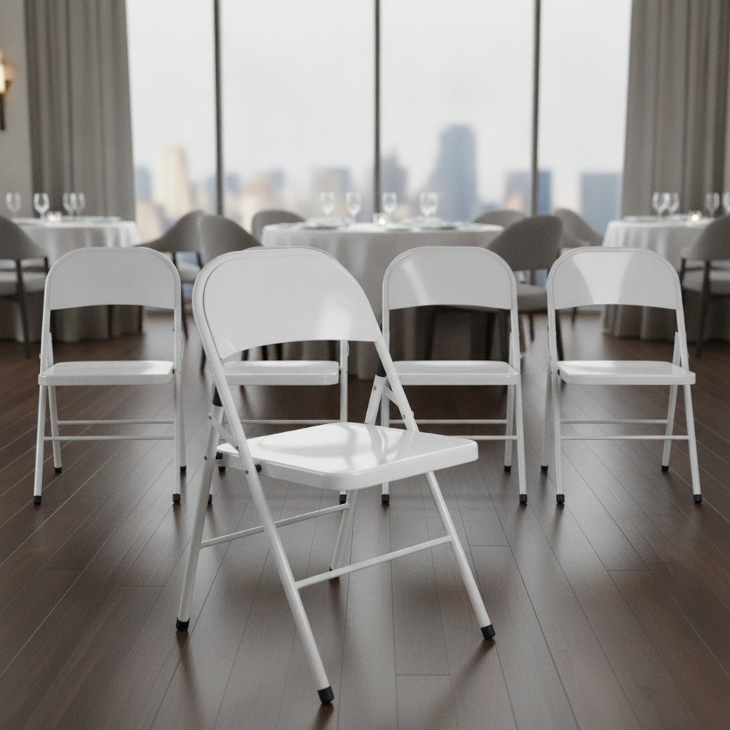 Steel Folding Metal Chairs for Dining and Events (Pack of 4)