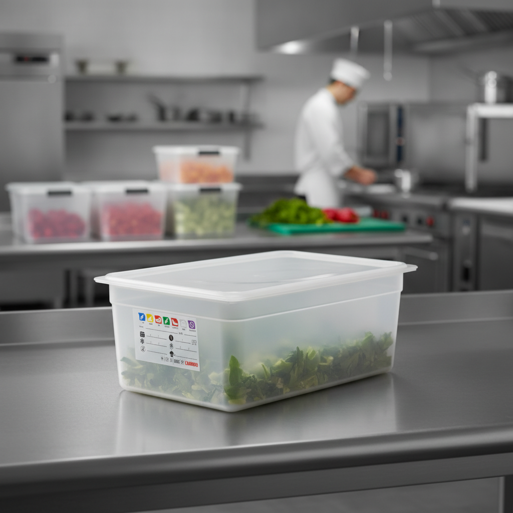 Polypropylene Food Storage Container 1/1 GN 200mm for Professional Kitchens