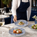 Coupe Plates 185mm Blue Ceramic for Dining Experiences (Pack of 12)