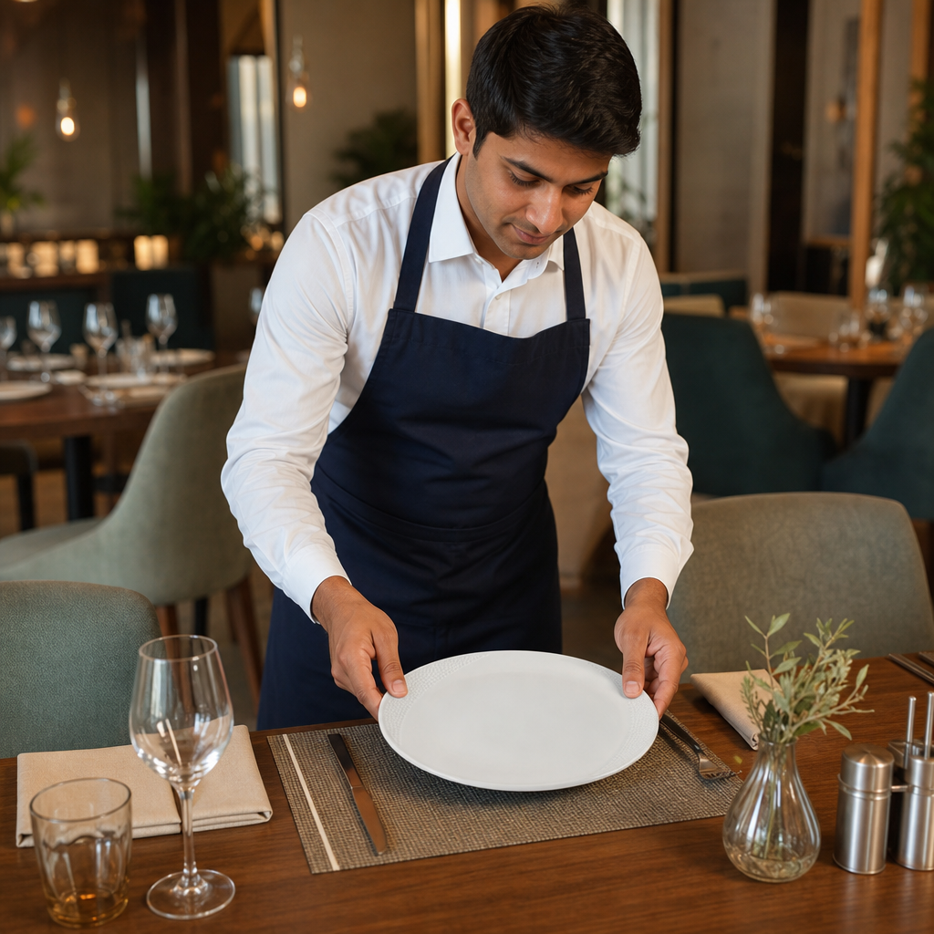 Organic Plate 10½ Vitrified Ceramic for Dining (Pack of 12)