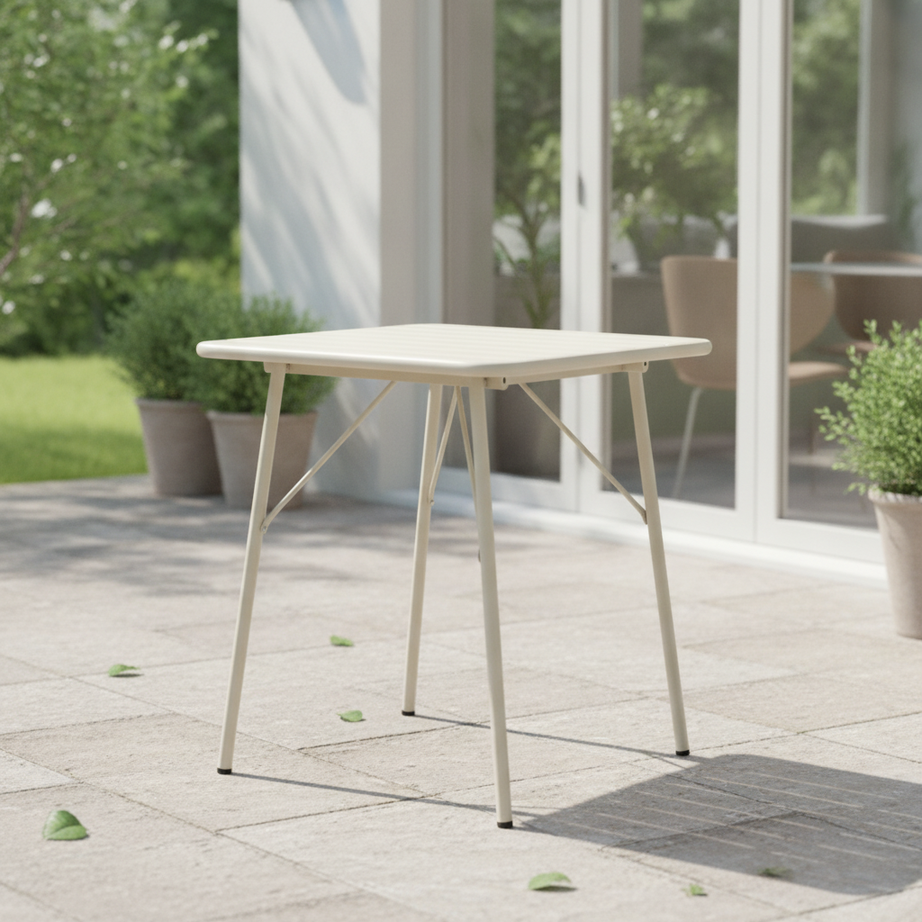 Powder Coated Steel Folding Bistro Table 700x700mm for Indoor & Outdoor Use