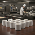 Super Vitrified Porcelain Straight Sided Mugs 310ml for Commercial Use (Pack of 12)
