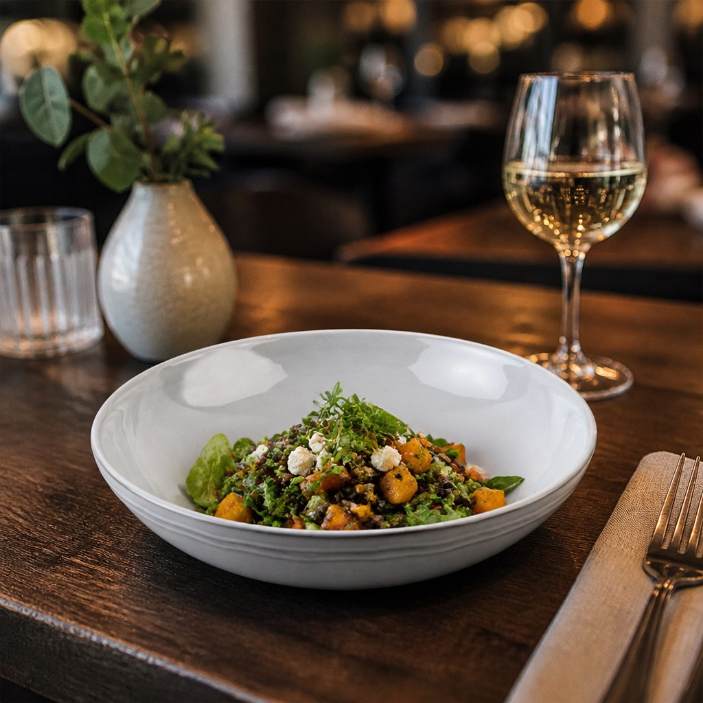 Recycled Stoneware Coupe Bowls 230mm for Sustainable Dining