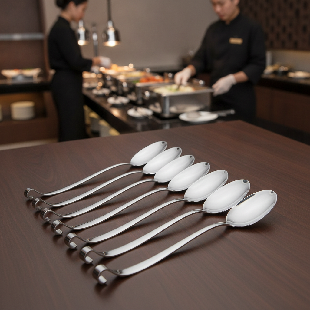 Stainless Steel Serving Spoons 300mm for Buffet Presentation (Pack of 10)
