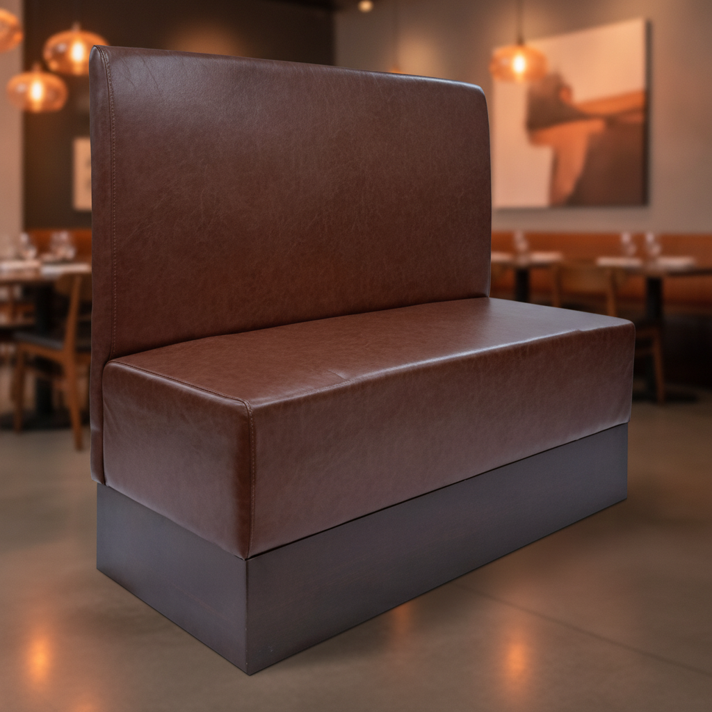 Rubber Wood Single Booth in Bison Espresso 1070mm for Restaurant Seating