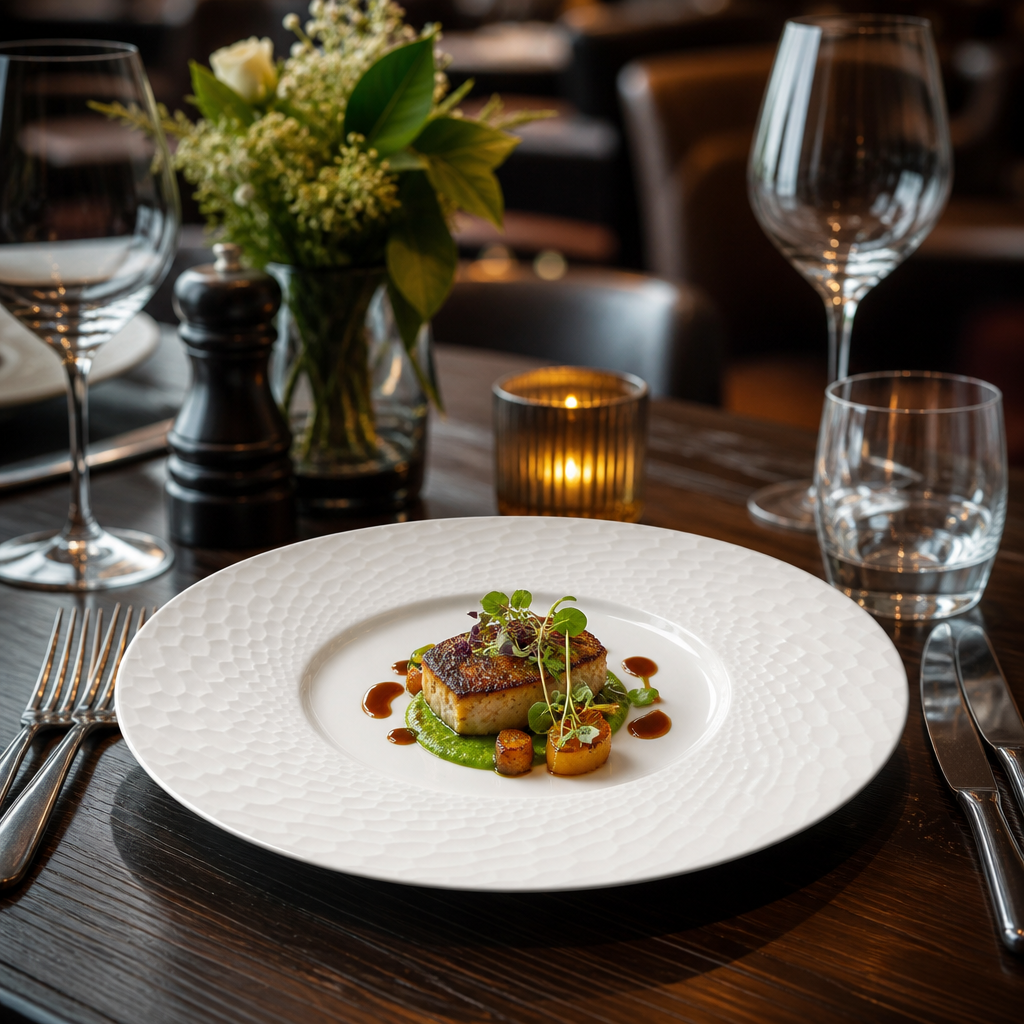 Gourmet Medium Well Plates 285mm Vitrified Ceramic for Hospitality Environments (Pack of 6)
