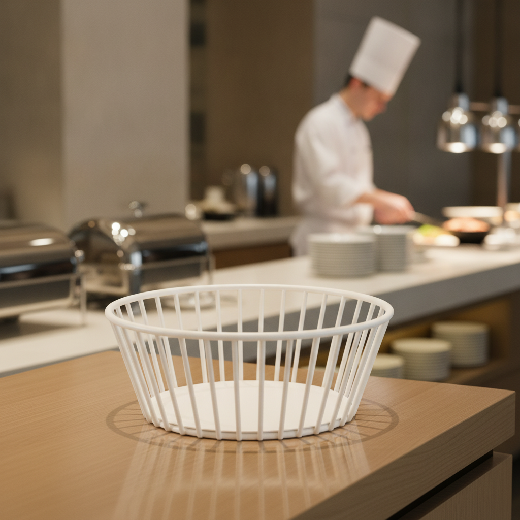 Metal White Basket 170x70mm for Kitchen & Buffet Spaces