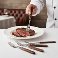 18/0 Stainless Steel Steak Forks for Restaurants & Steakhouses (Pack of 6)