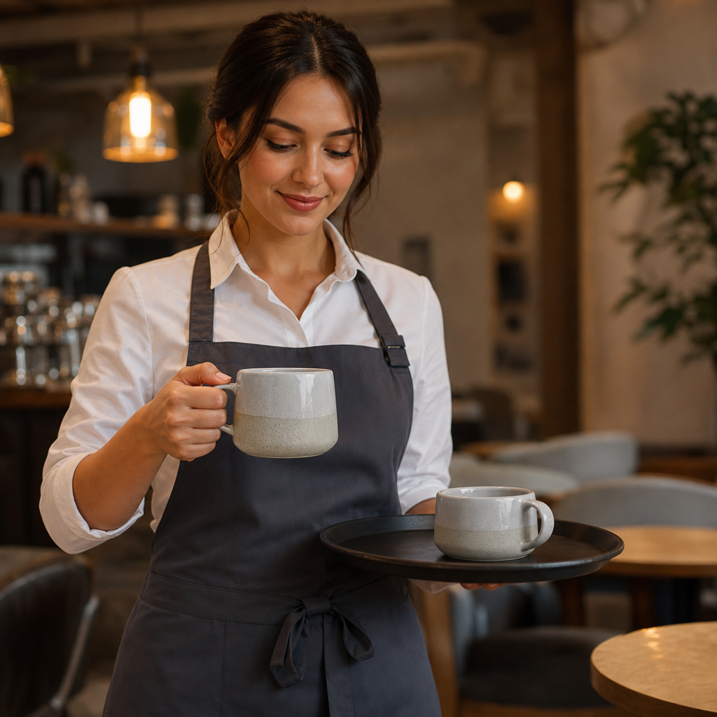 Vitrified Stoneware Coffee Cups 325ml for Cafés & Restaurants (Pack of 24)