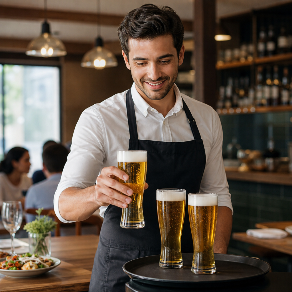 Toughened Glass Beer Glasses 280ml for Commercial Use (Pack of 24)