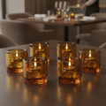 Amber Tealight 70x73mm for Restaurants & Events (Pack of 6)