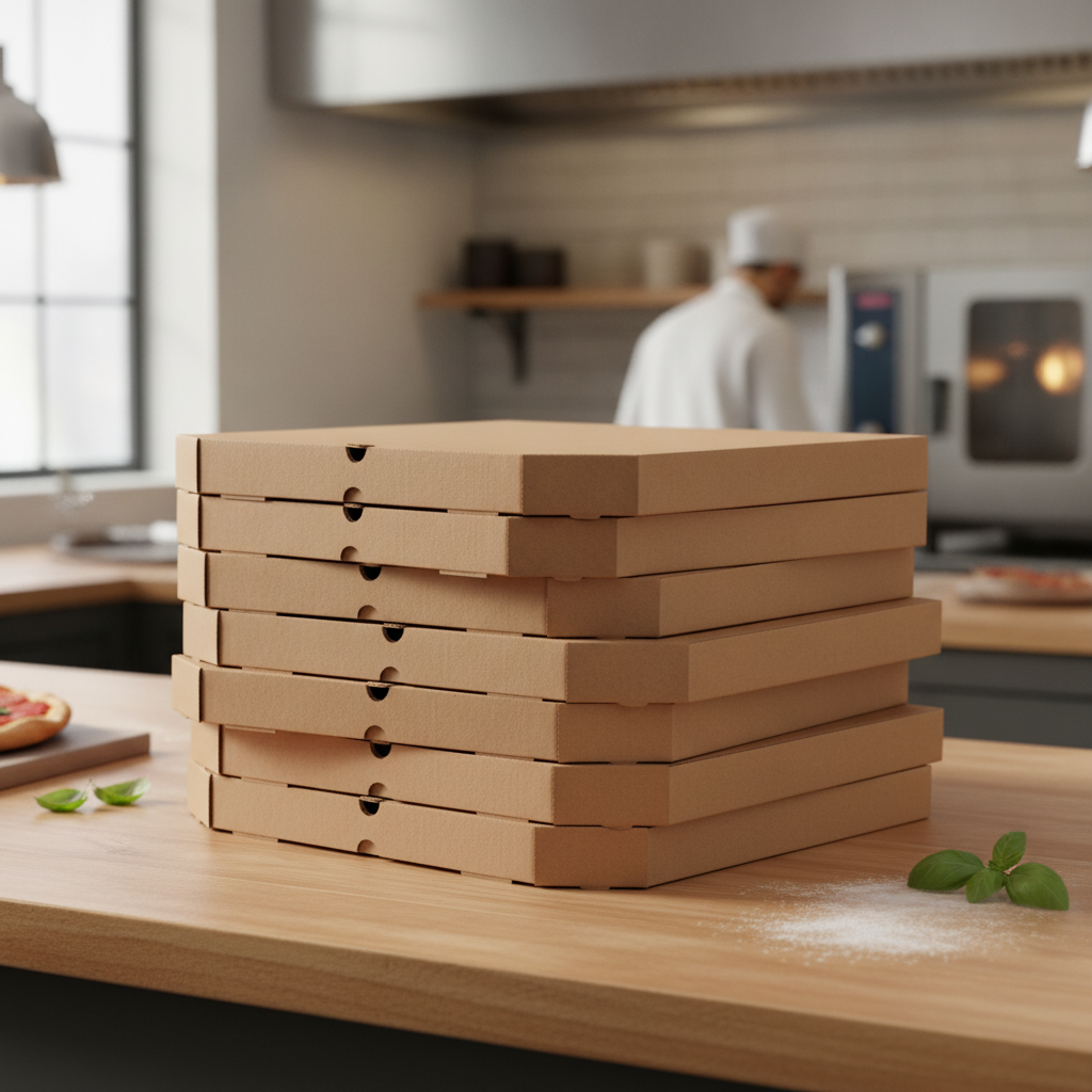 Cardboard Compostable Pizza Boxes 14" for Takeaway Services (Pack of 50)
