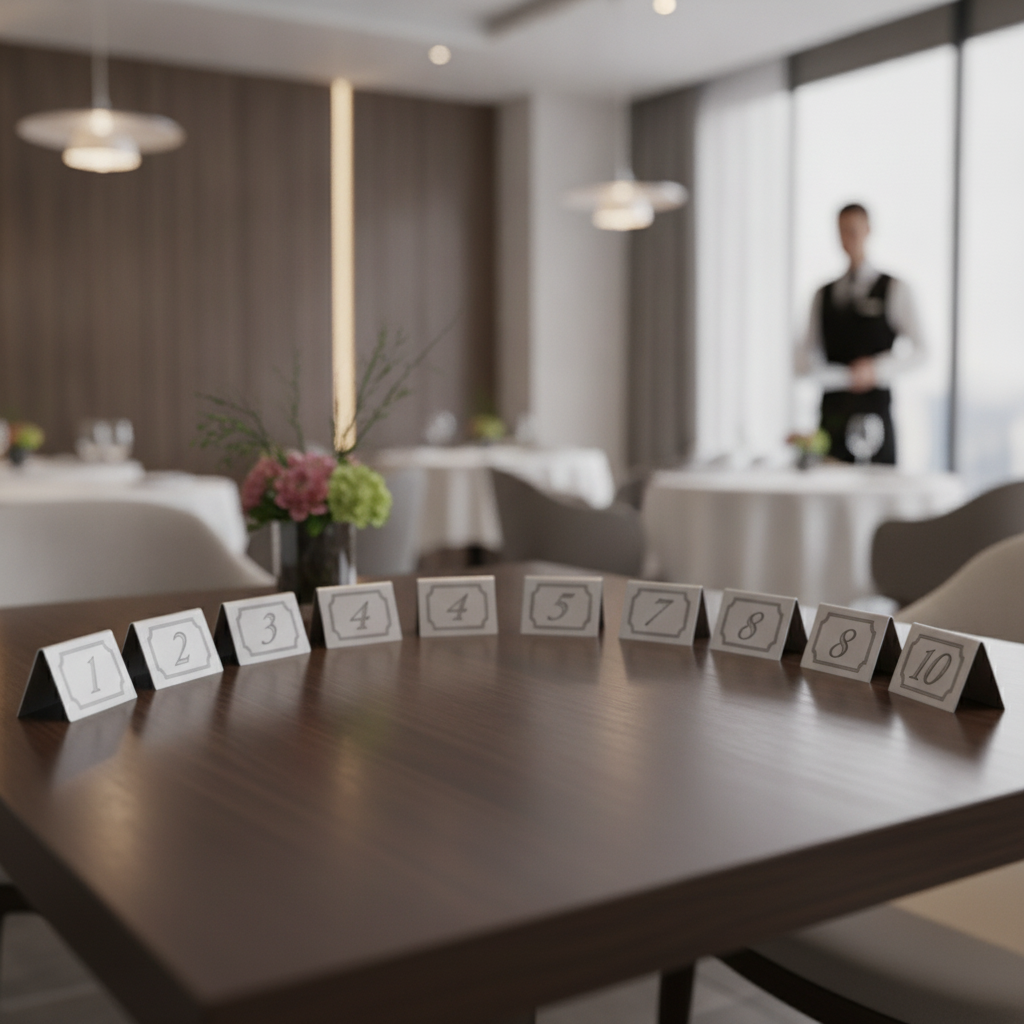 Stainless Steel Table Numbers 1-10 34x50mm for Efficient Table Management