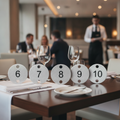 Stainless Steel Table Numbers 6-10 30x30mm for Event Venues