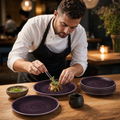 Deep Coupe Plates Purple Vitrified Ceramic for Hospitality Use (Pack of 12)
