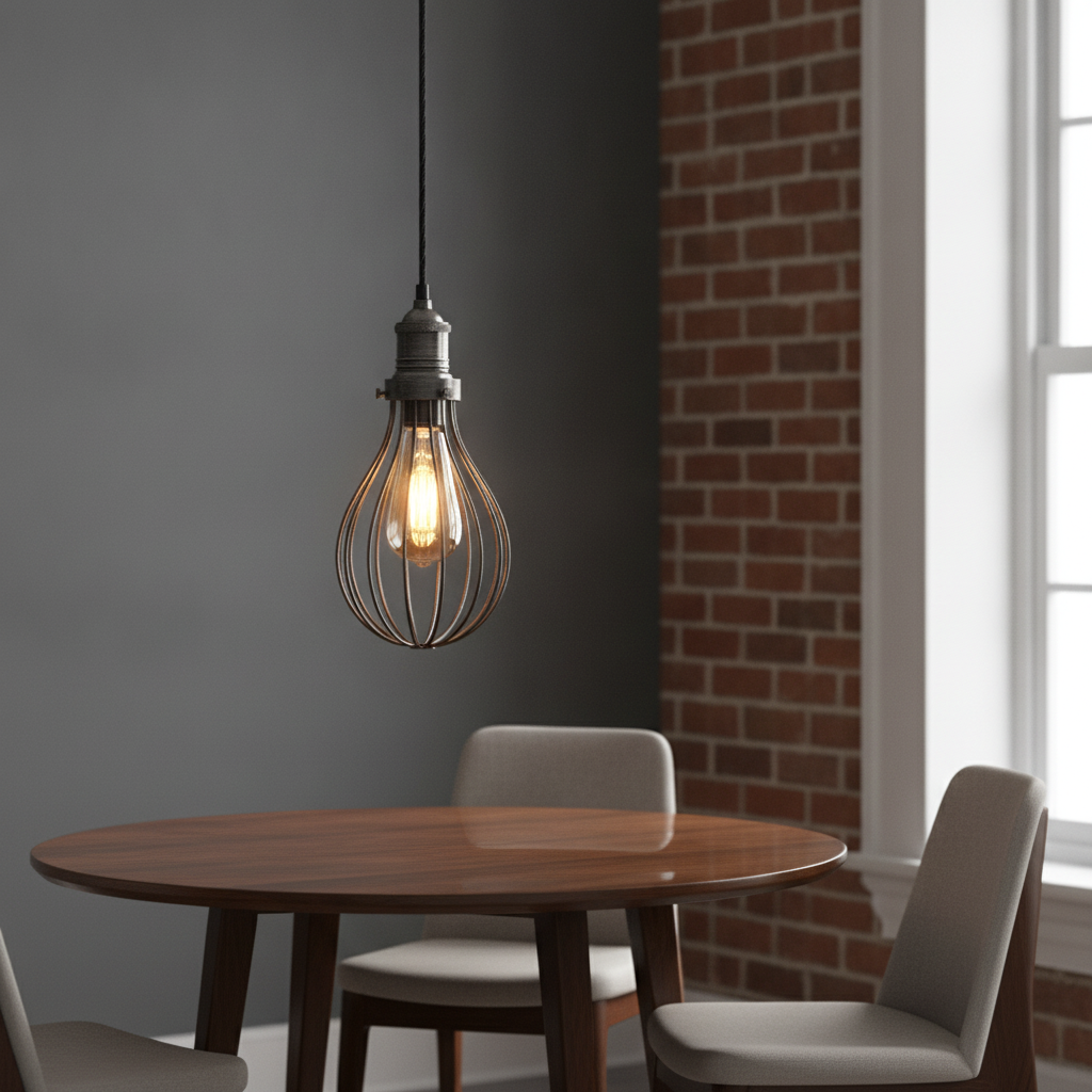 Iron Balloon Cage Pendant Light in Pewter for Stylish Interiors