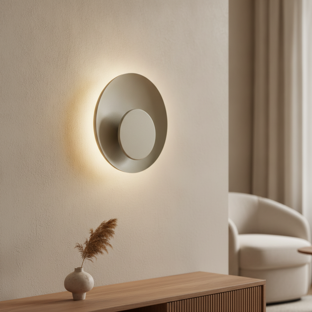 Metal Beige Indoor Wall Light with Moodmaker Dimming for Home Use