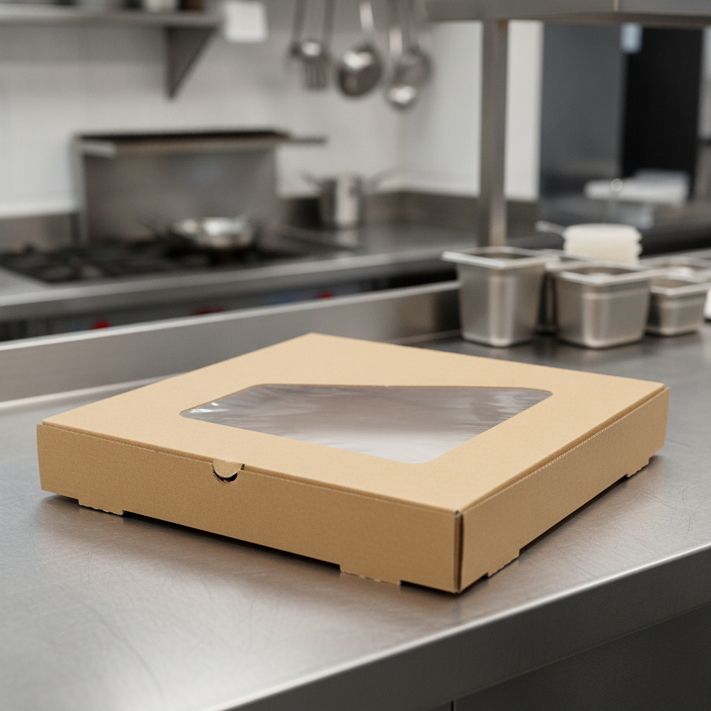 Paperboard Pizza Box with Window for Takeaway Food (Pack of 325)
