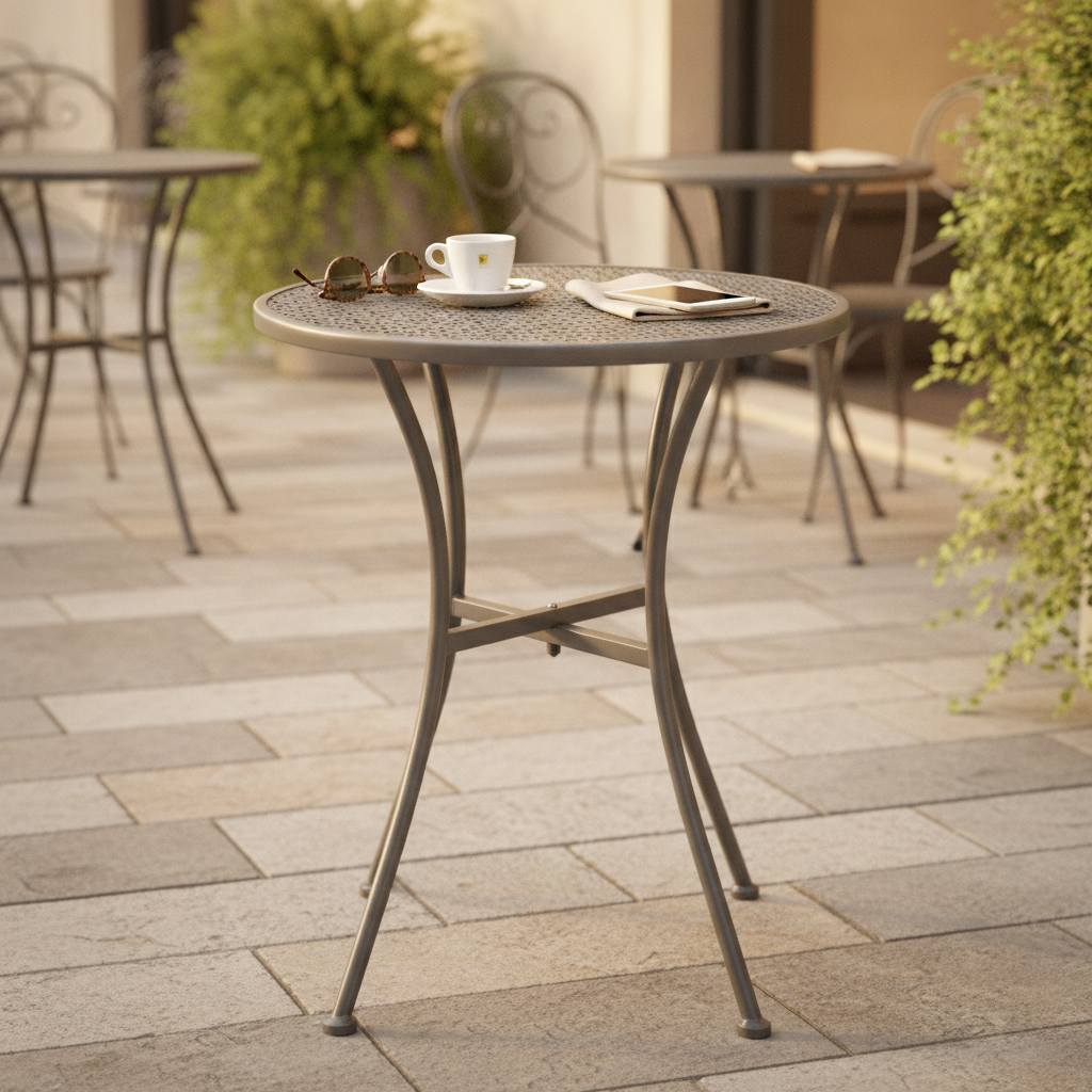 Steel Round Bistro Table 600mm for Patios & Cafés