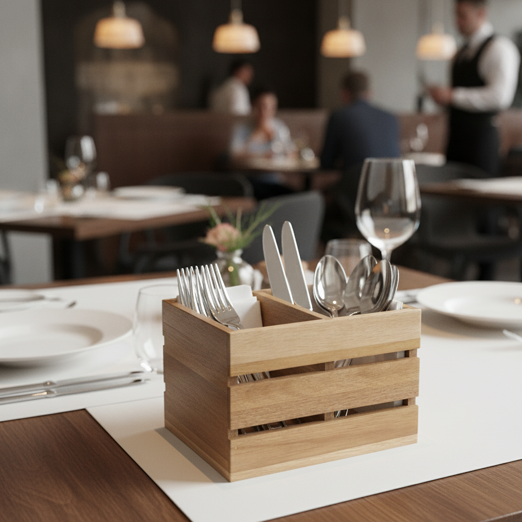 Acacia Wood Table Organiser 750g for Dining Settings