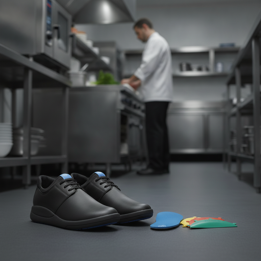 Microfibre Black Non-Slip Work Shoes for Comfort & Safety