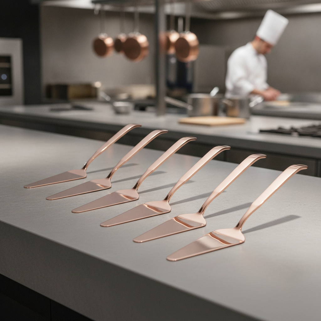18/10 Stainless Steel Copper Cake and Pizza Server for Catering (Pack of 6)