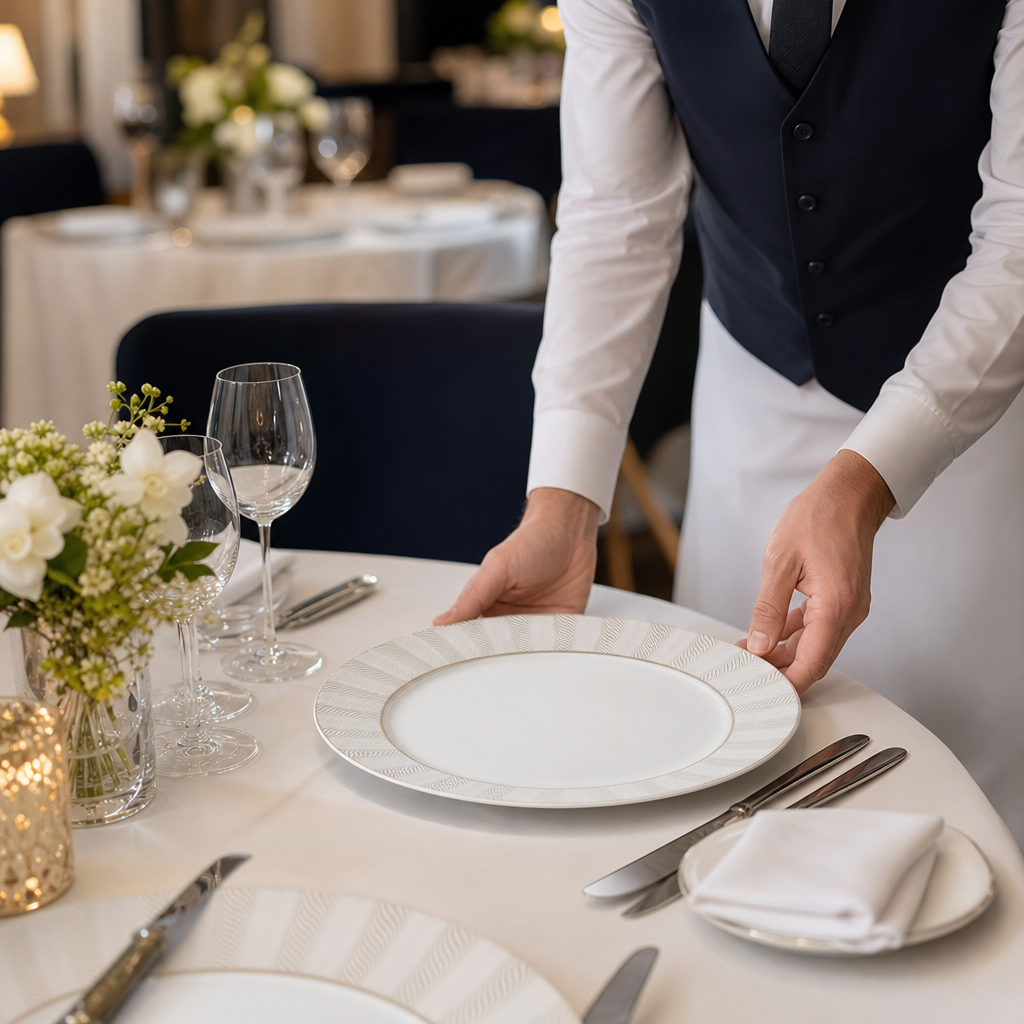Plates 275mm Bone China for Upscale Dining (Pack of 12)