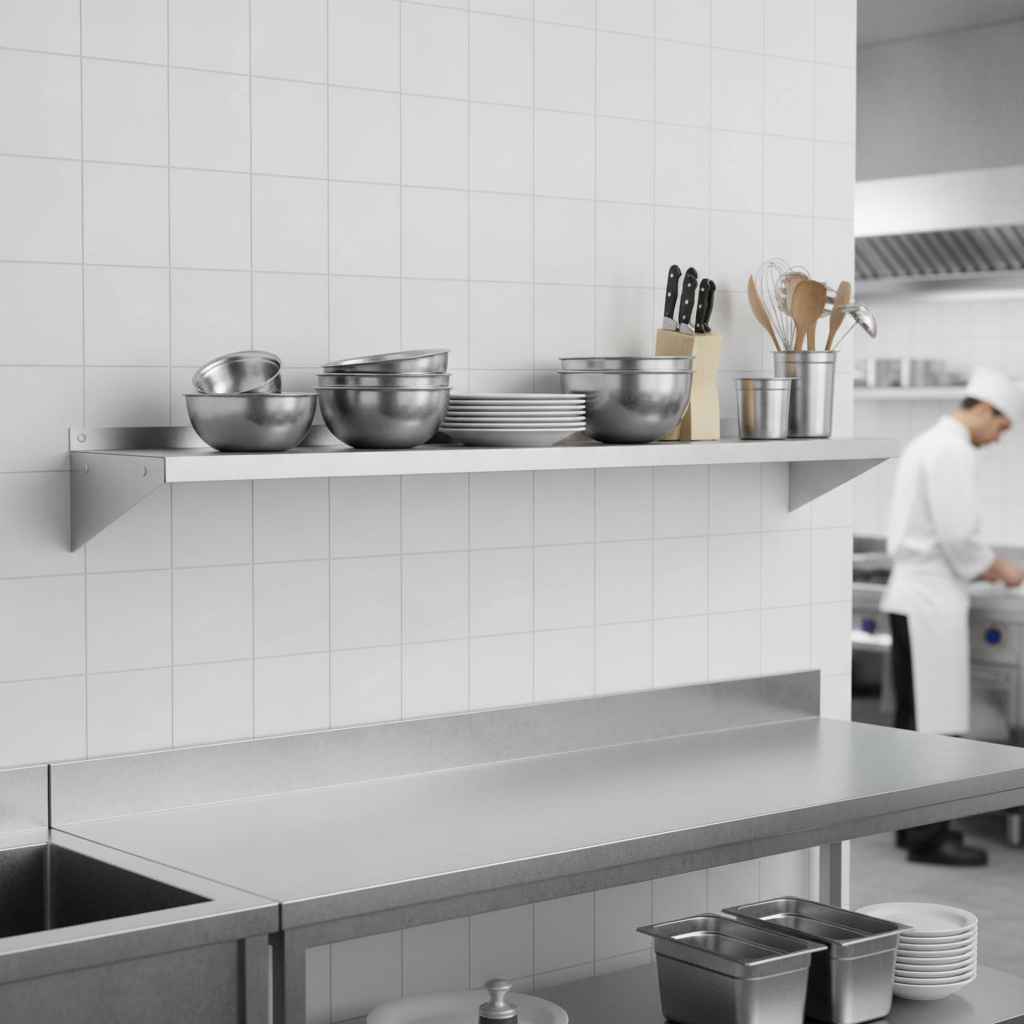 Stainless Steel Kitchen Shelf 1800mm for Efficient Storage