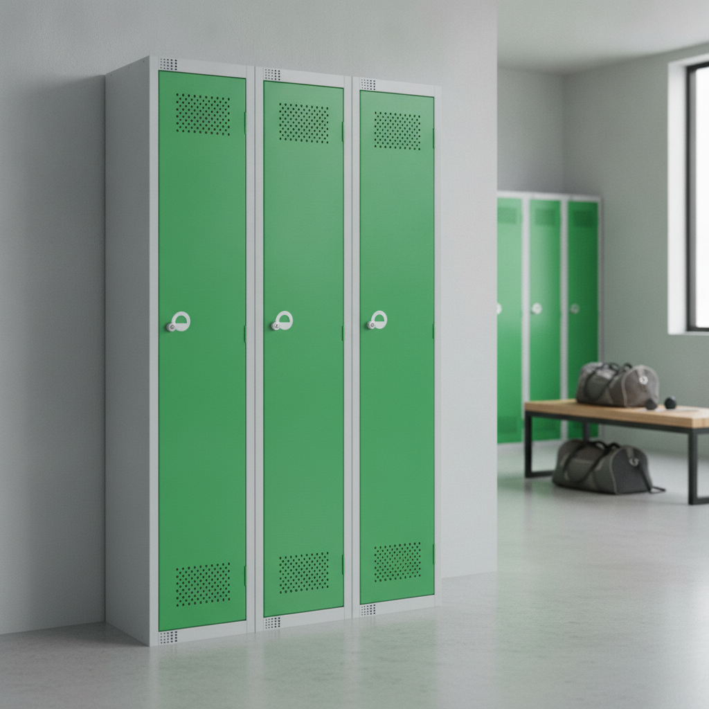 Powder Coated Steel Green Lockers 450mm Deep for Secure Storage