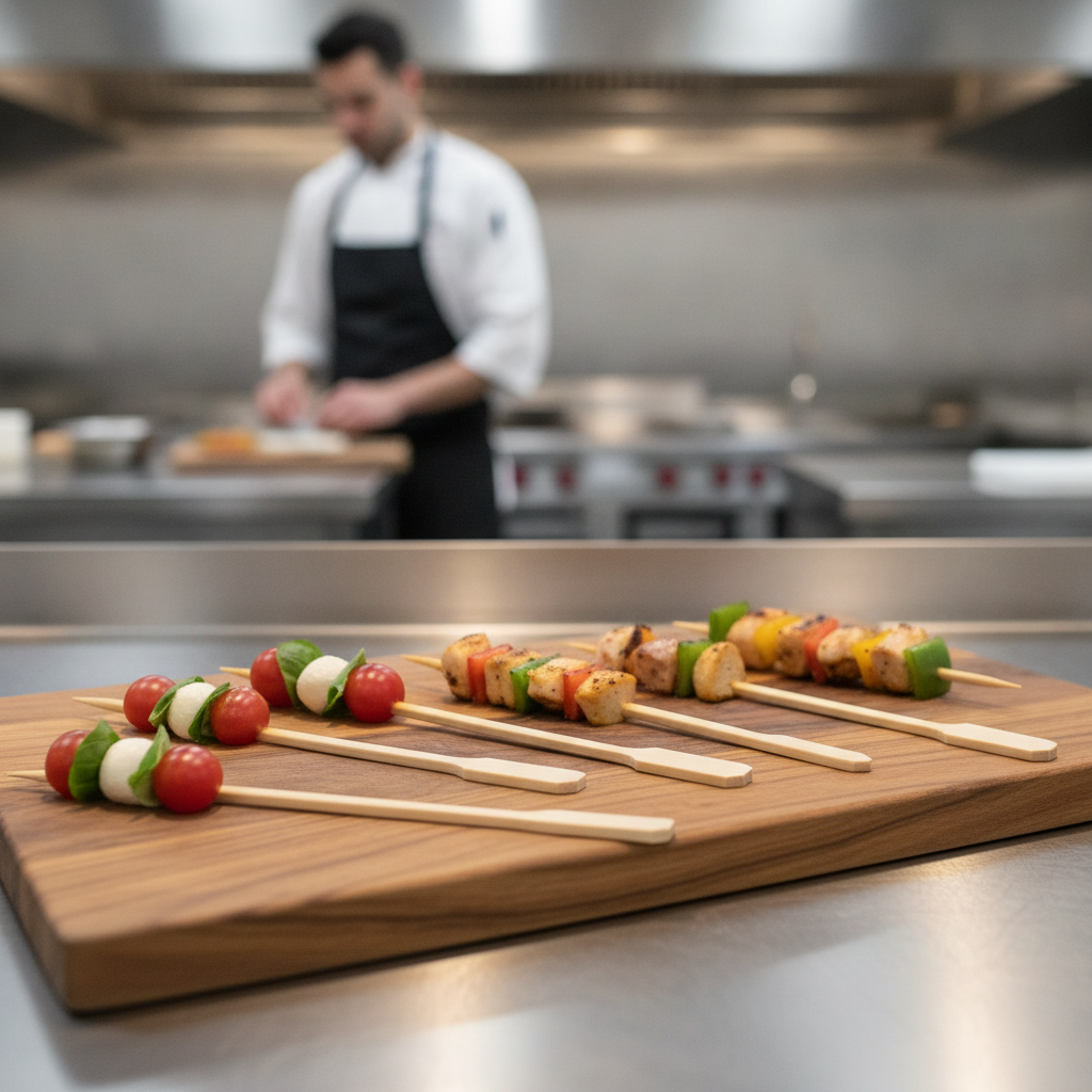 Bamboo Paddle Skewers 90mm for Catering & Events (Pack of 100)