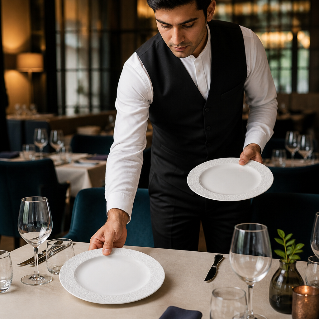 Plates 228mm Fine China for Contemporary Dining (Pack of 12)