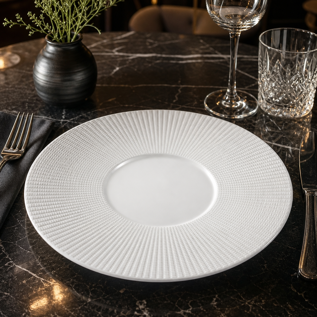 Small Well Gourmet Plates 285mm Porcelain for A La Carte & Tasting Menus (Pack of 6)