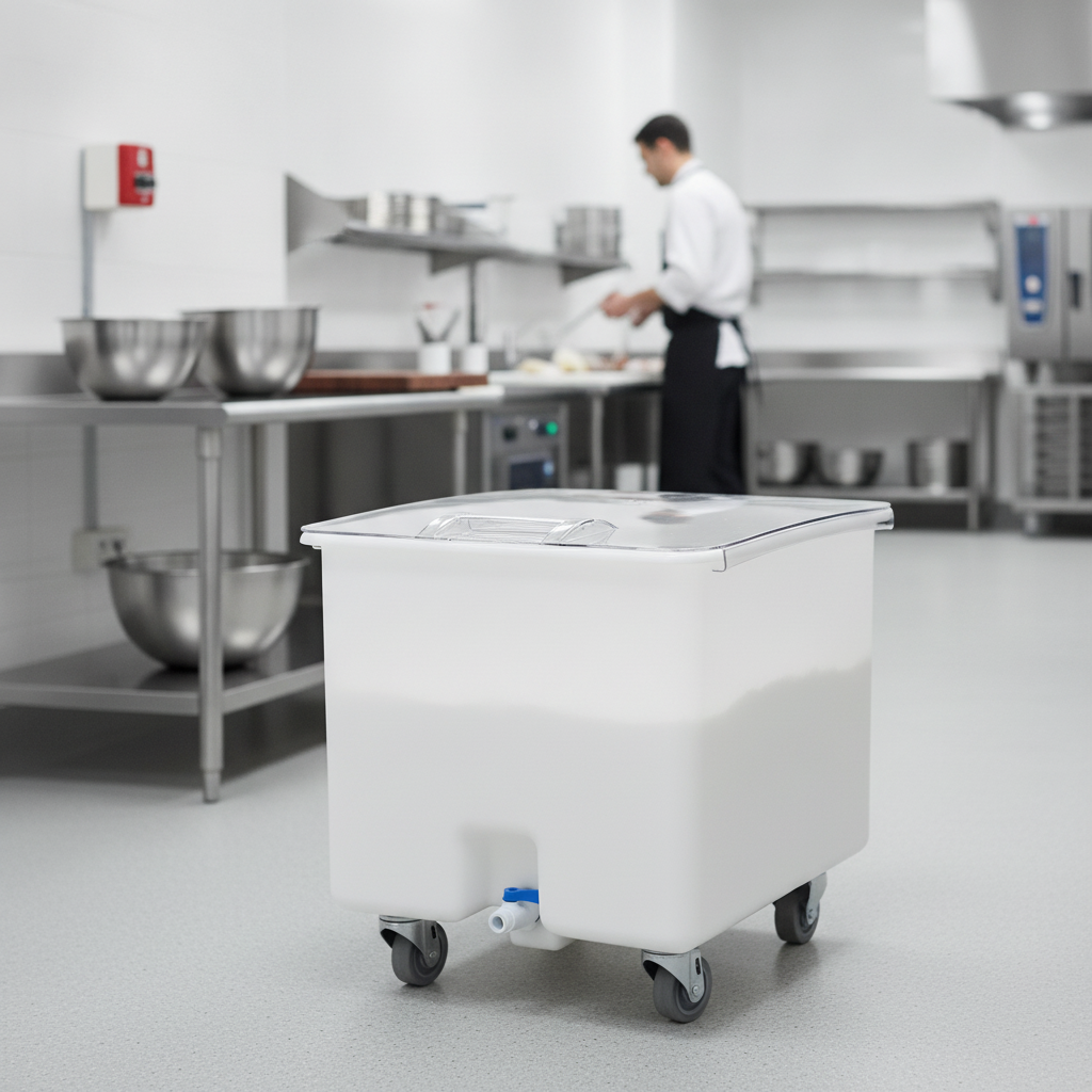 Polyethylene Ingredient Bin 121L for Efficient Food Prep